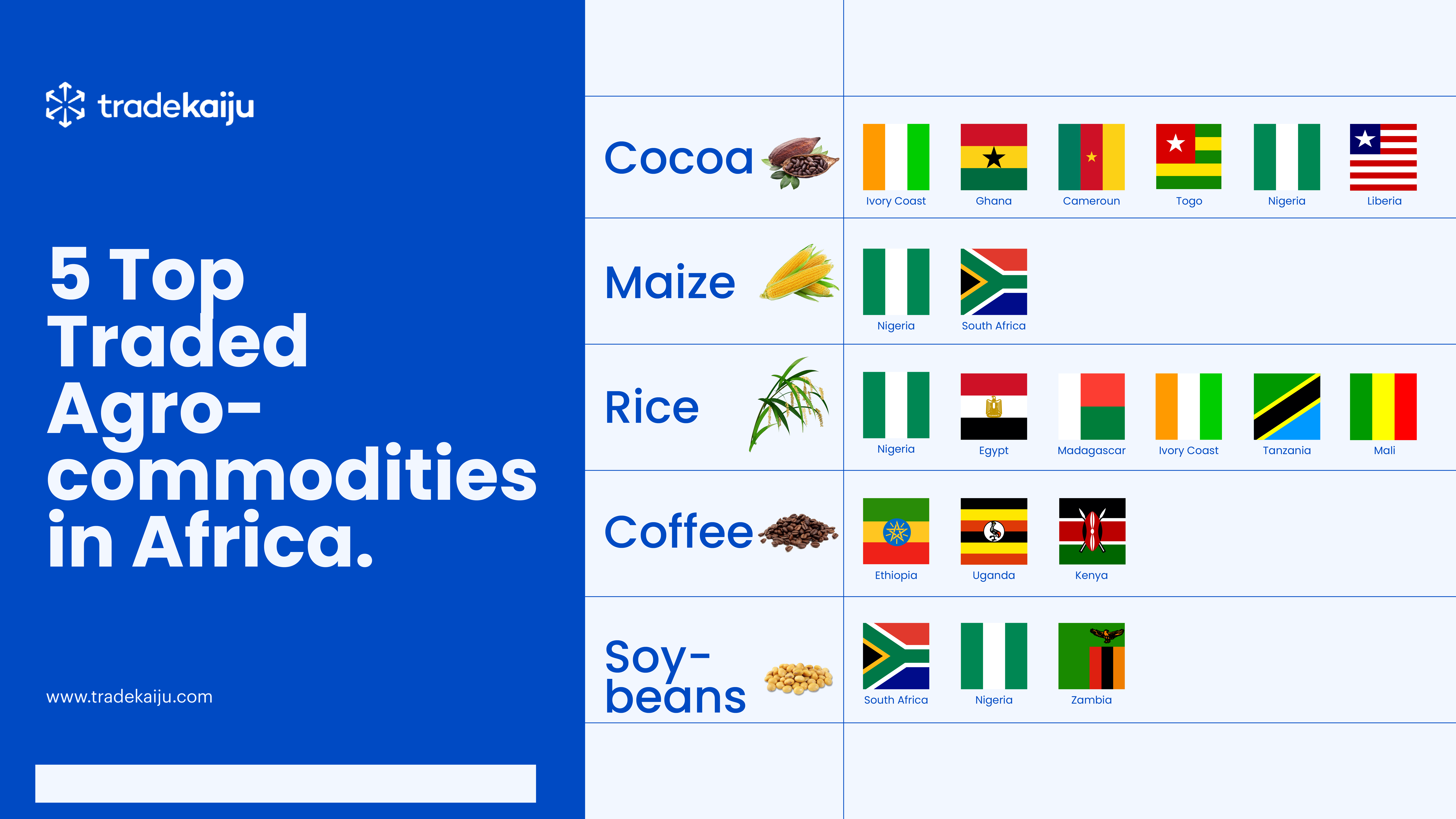 The Top 5 Traded Agro Commodities Within Africa Based on Consumer Preferences